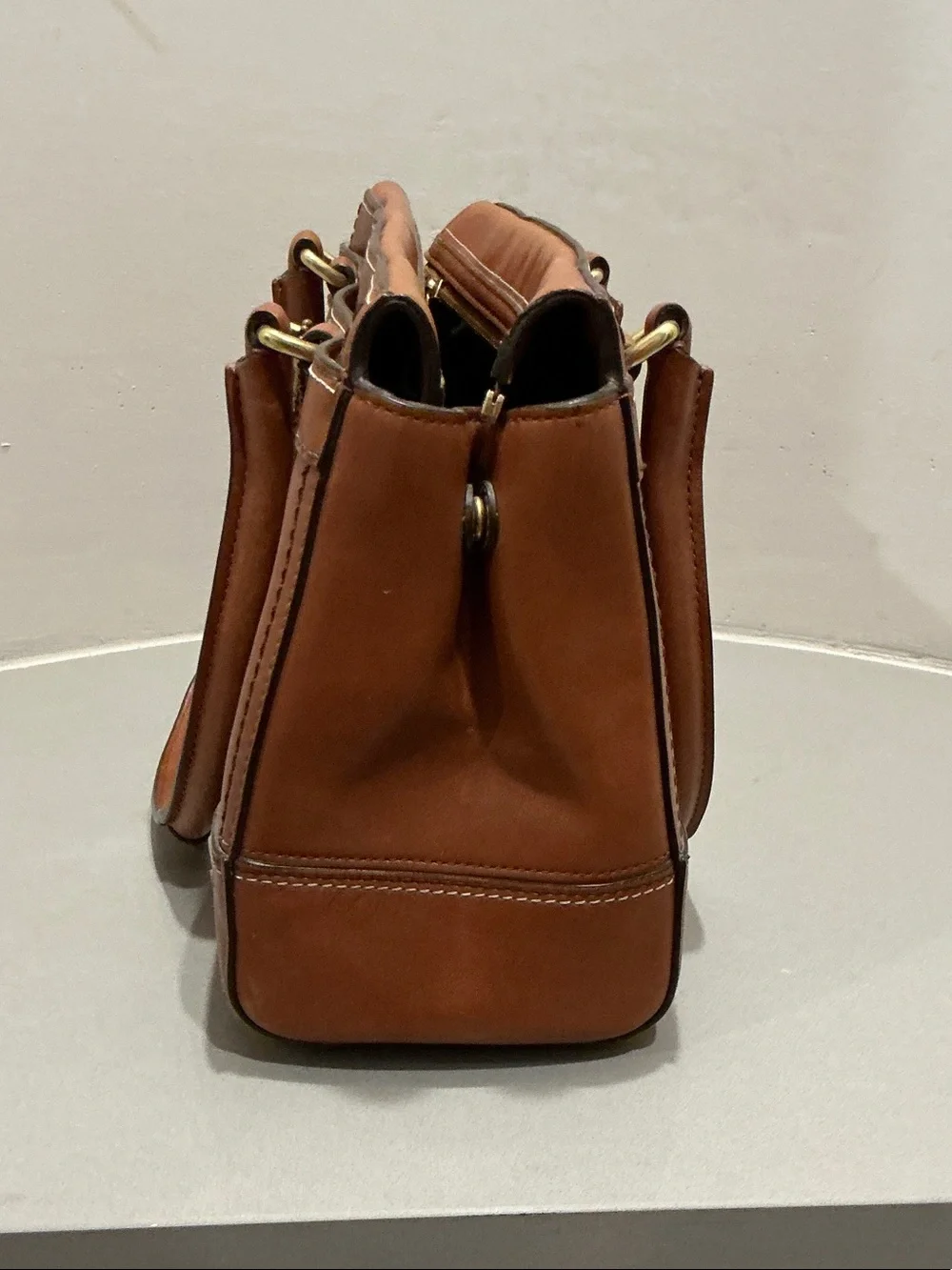 Vintage Coach Hamptons 11047 Acorn Brown Leather Turnlock Carryall Satchel 2007